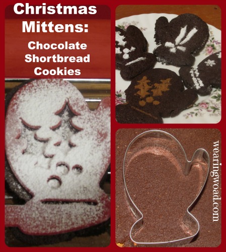 Christmas Mittens Chocolate Shortbread Cookies
